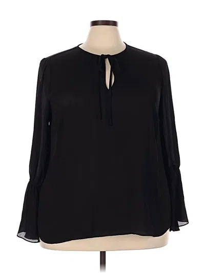 Pre-owned Eloquii Long Sleeve Blouse In Black