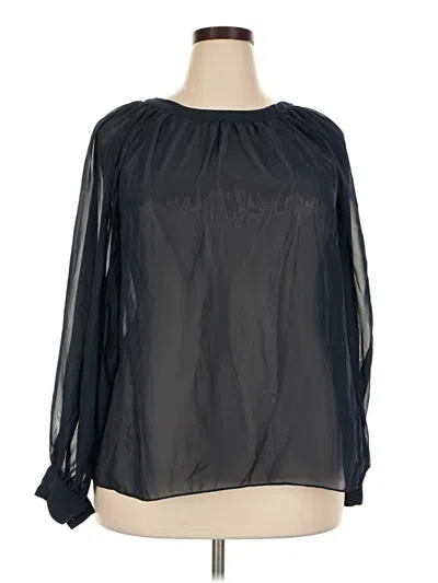 Pre-owned Eloquii Long Sleeve Blouse In Black