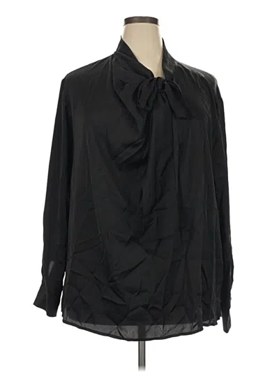 Pre-owned Eloquii Long Sleeve Blouse In Black