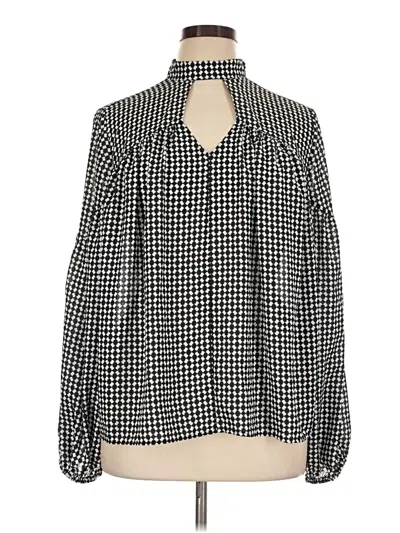 Pre-owned Eloquii Long Sleeve Blouse In Black