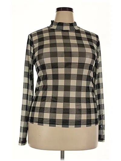 Pre-owned Eloquii Long Sleeve Blouse In Black
