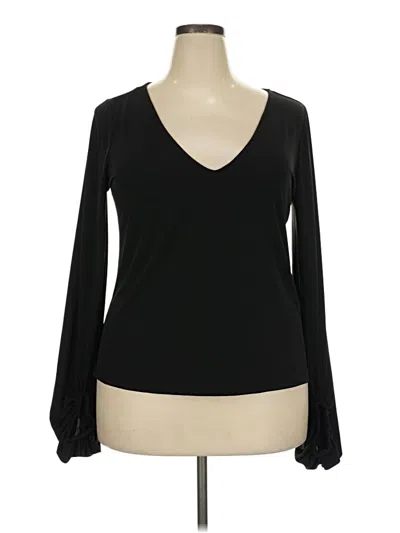 Pre-owned Eloquii Long Sleeve Blouse In Black