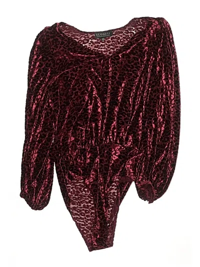 Pre-owned Eloquii Long Sleeve Blouse In Burgundy