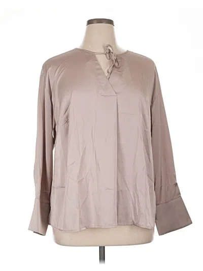 Pre-owned Eloquii Long Sleeve Blouse In Gray