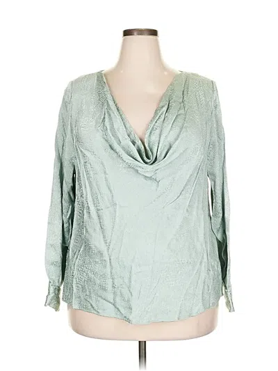 Pre-owned Eloquii Long Sleeve Blouse In Green