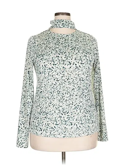 Pre-owned Eloquii Long Sleeve Blouse In Green