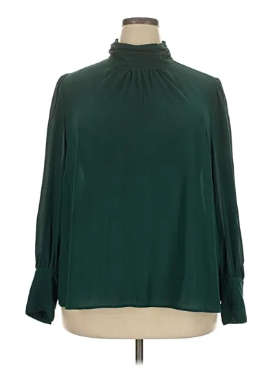 Pre-owned Eloquii Long Sleeve Blouse In Green