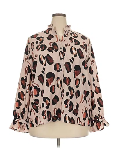 Pre-owned Eloquii Long Sleeve Blouse In Ivory