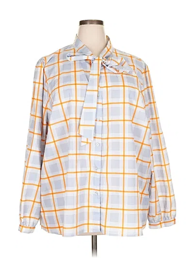 Pre-owned Eloquii Long Sleeve Blouse In Orange