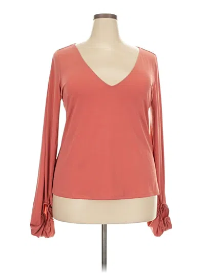 Pre-owned Eloquii Long Sleeve Blouse In Orange
