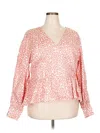 Eloquii Long Sleeve Blouse In Pink