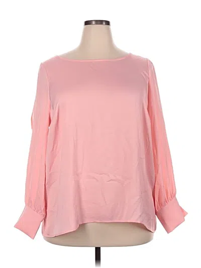 Eloquii Long Sleeve Blouse In Pink