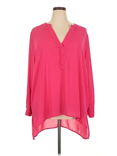 Pre-owned Eloquii Long Sleeve Blouse In Pink