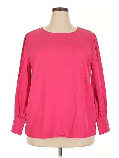 Pre-owned Eloquii Long Sleeve Blouse In Pink
