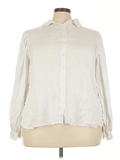Eloquii Long Sleeve Blouse In White
