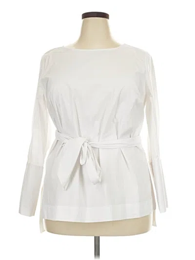 Pre-owned Eloquii Long Sleeve Blouse In White