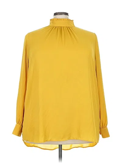 Pre-owned Eloquii Long Sleeve Blouse In Yellow
