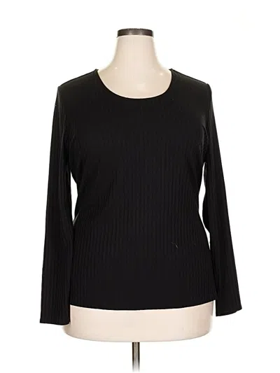 Pre-owned Eloquii Long Sleeve Top Black Boatneck Tops