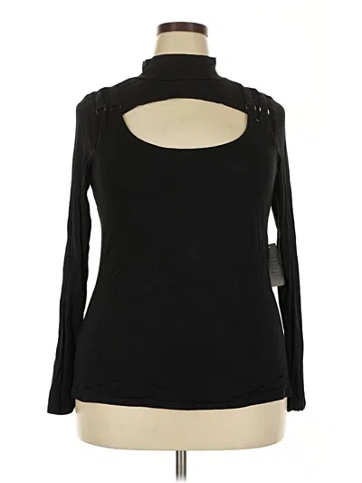 Pre-owned Eloquii Long Sleeve Top Black Turtleneck Tops