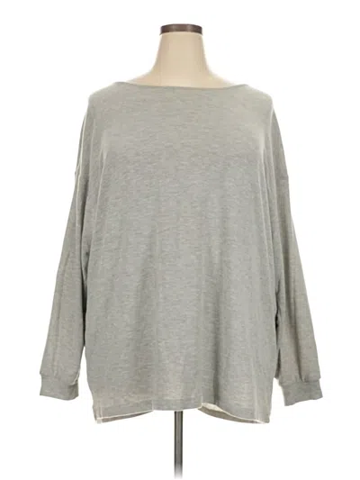Pre-owned Eloquii Long Sleeve Top Gray Boatneck Tops