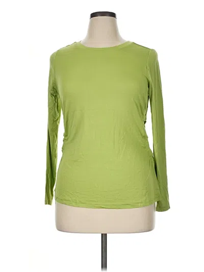 Pre-owned Eloquii Long Sleeve Top Green Crew Neck Tops