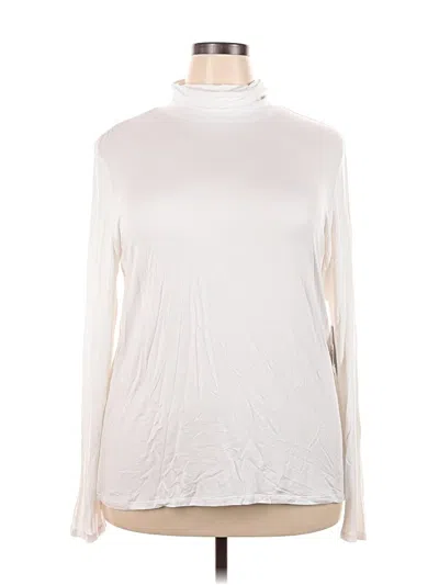 Eloquii Long Sleeve Top Ivory Turtleneck Tops In White