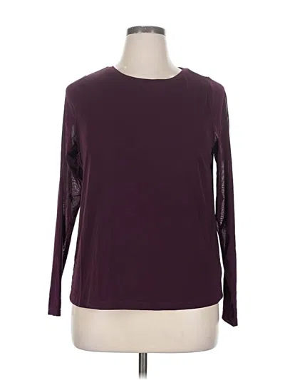 Pre-owned Eloquii Long Sleeve Top Purple Crew Neck Tops