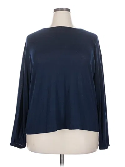 Pre-owned Eloquii Long Sleeve T-shirt In Blue