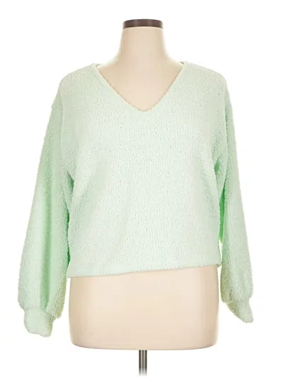 Pre-owned Eloquii Long Sleeve T-shirt In Green