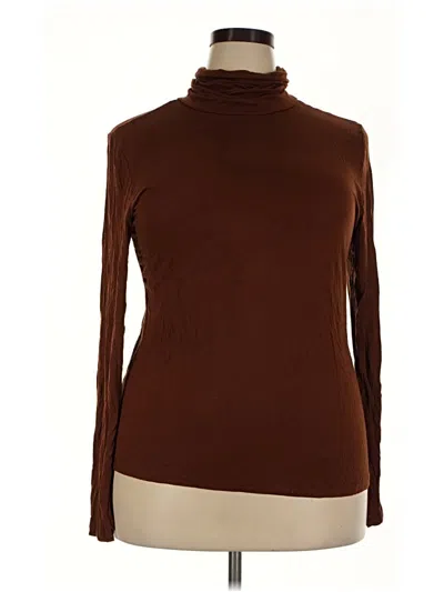 Pre-owned Eloquii Long Sleeve Turtleneck In Brown