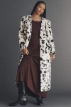Eloquii Plus Faux-fur Long Coat Jacket In Multi