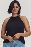 Eloquii Plus Halter Triple Bow-back Top In Black