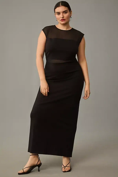 Eloquii Plus Mesh Panel Midi Dress