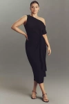 Eloquii Plus One-shoulder Twist-front Midi Dress