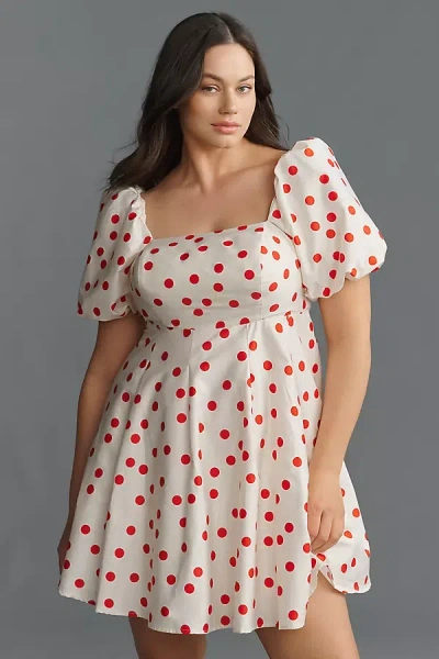 Eloquii Plus Puff-sleeve Printed Mini Dress