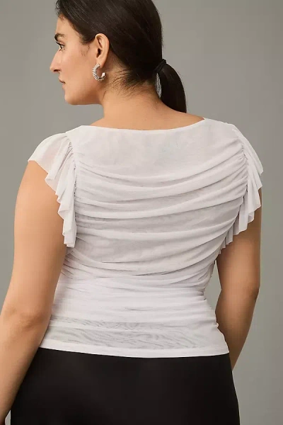 Eloquii Plus Shirred Flounce Top