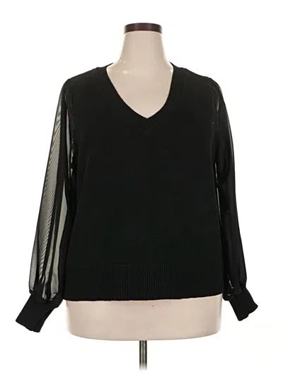 Pre-owned Eloquii Pullover Sweater In Black