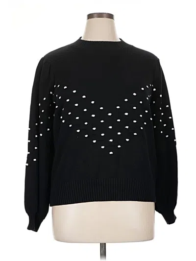 Pre-owned Eloquii Pullover Sweater In Black