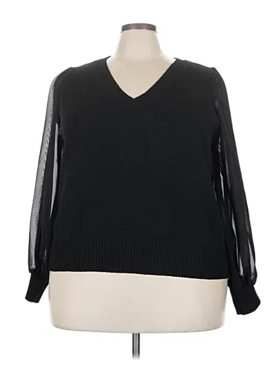 Pre-owned Eloquii Pullover Sweater In Black