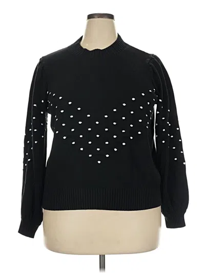 Pre-owned Eloquii Pullover Sweater In Black