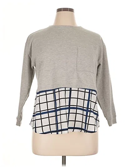 Pre-owned Eloquii Pullover Sweater In Gray
