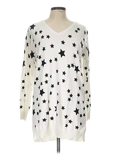 Pre-owned Eloquii Pullover Sweater In White