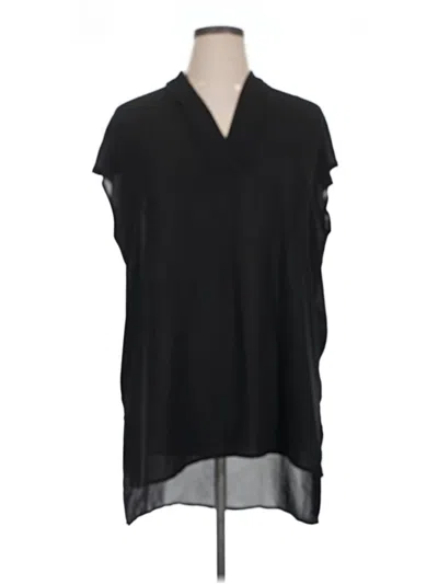 Pre-owned Eloquii Short Sleeve Blouse In Black