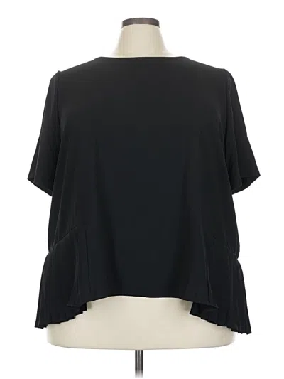Eloquii Short Sleeve Blouse In Black