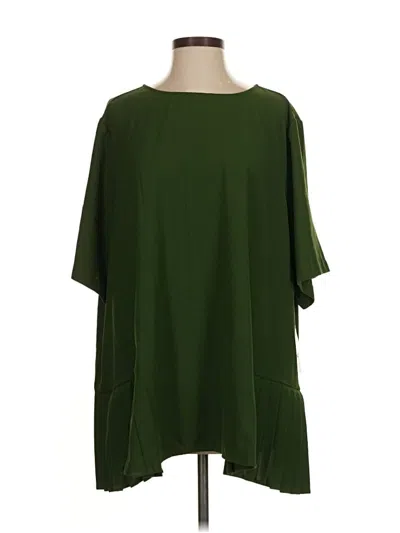 Eloquii Short Sleeve Blouse In Green