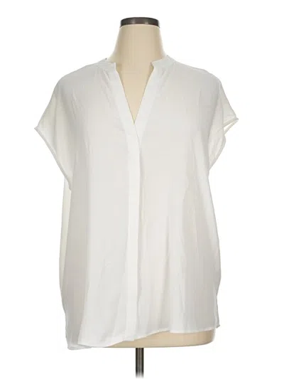 Pre-owned Eloquii Short Sleeve Blouse In Ivory