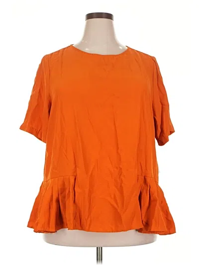 Eloquii Short Sleeve Blouse In Orange