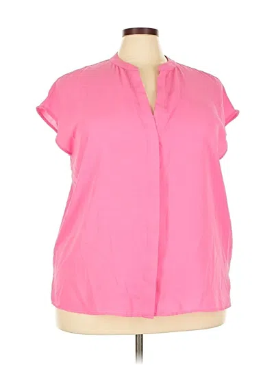 Pre-owned Eloquii Short Sleeve Blouse In Pink