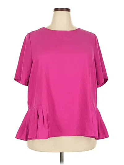 Pre-owned Eloquii Short Sleeve Blouse In Pink