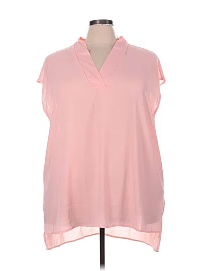Pre-owned Eloquii Short Sleeve Blouse In Pink